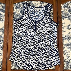 Blue & white elephant tank SIZE XS
